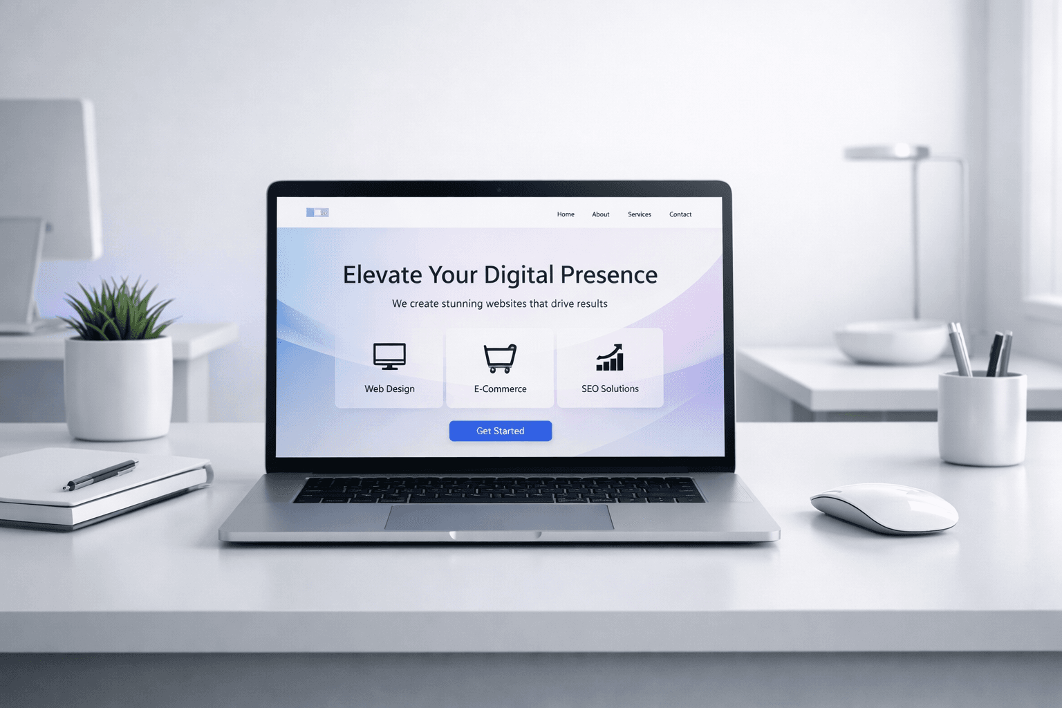Web design and conversion-focused layout visual